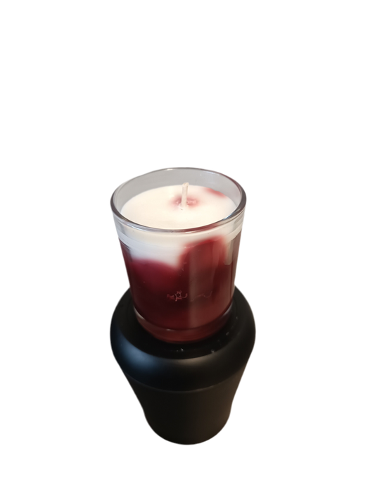 Bougie parfumée marbrée en verre transparent*